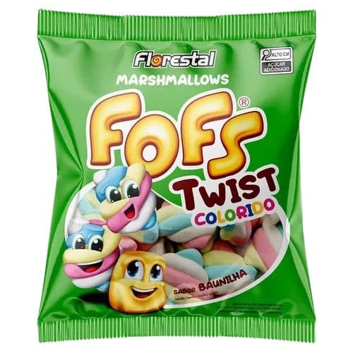 Doce Marshmallows Florestal Fofs Twist Baunilha 220G