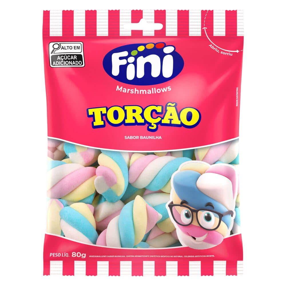 Doce Marshmallows Fini Tor Ao Baunilha 80G