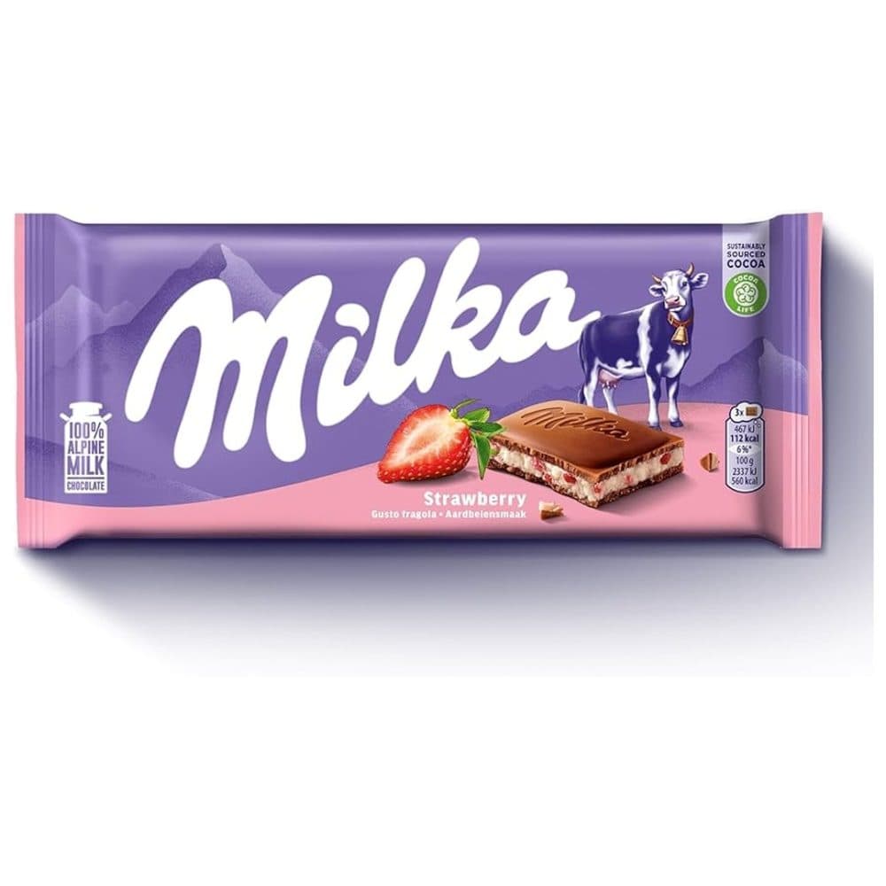Milka Strawberry Yoghurt Tablet 100G