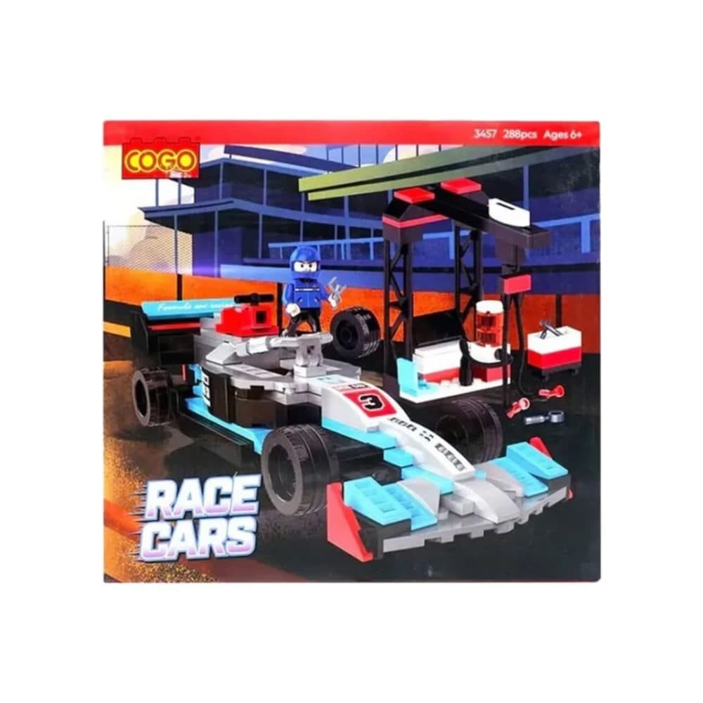 Bloques De Construccion Cogo Educativos Ensamblar Racing Car 288 Piezas