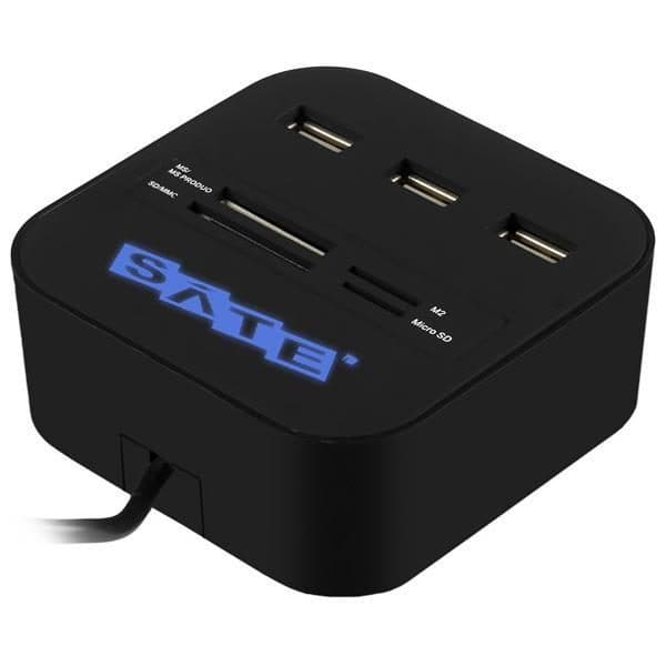 Hub USB 4P Satellite Leitor Memoria