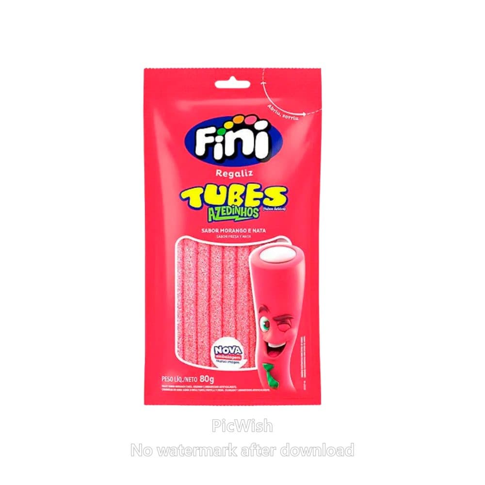 Goma Fini Regaliz Tubes Azedinhos Orango Nata 80G