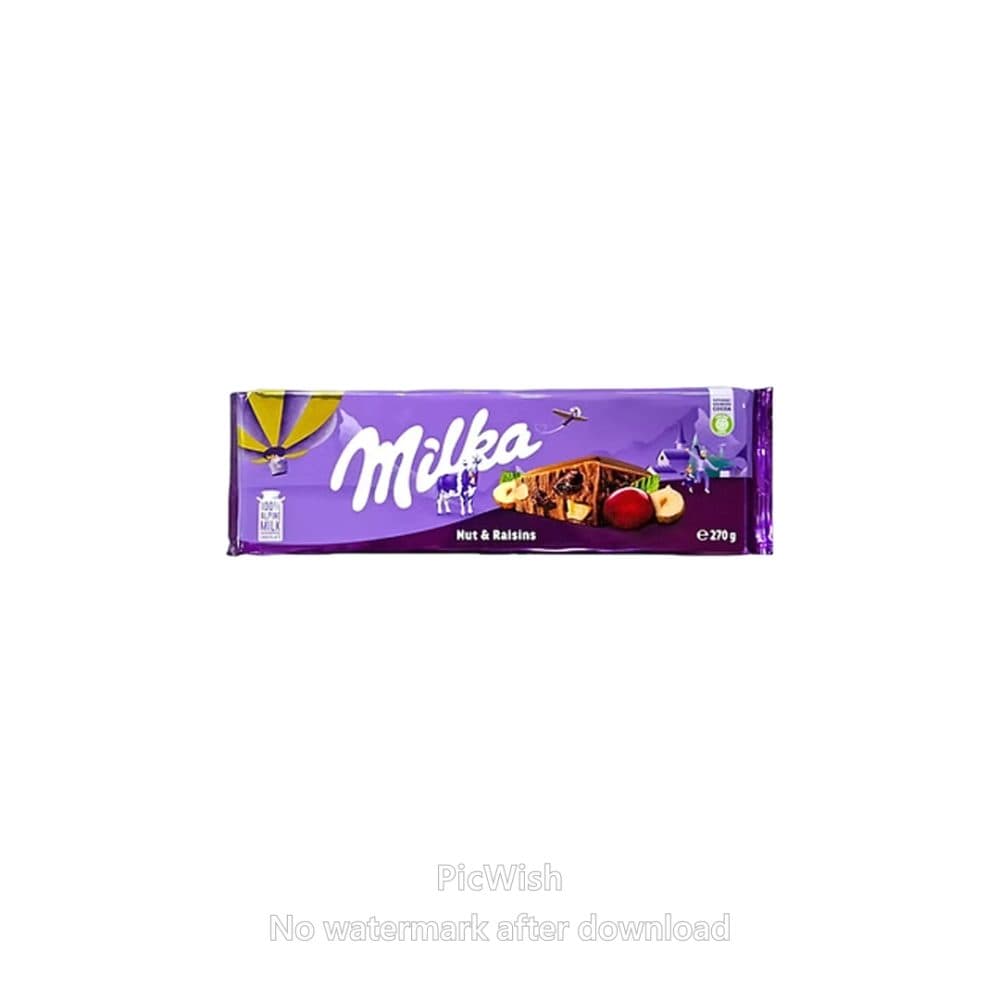 Chocolate Milka Nut Raisins 270G Barra