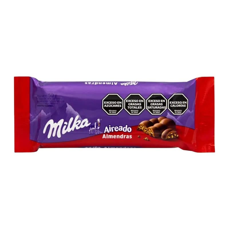 Chocolate Milka Almendras Barra Aireado 50G