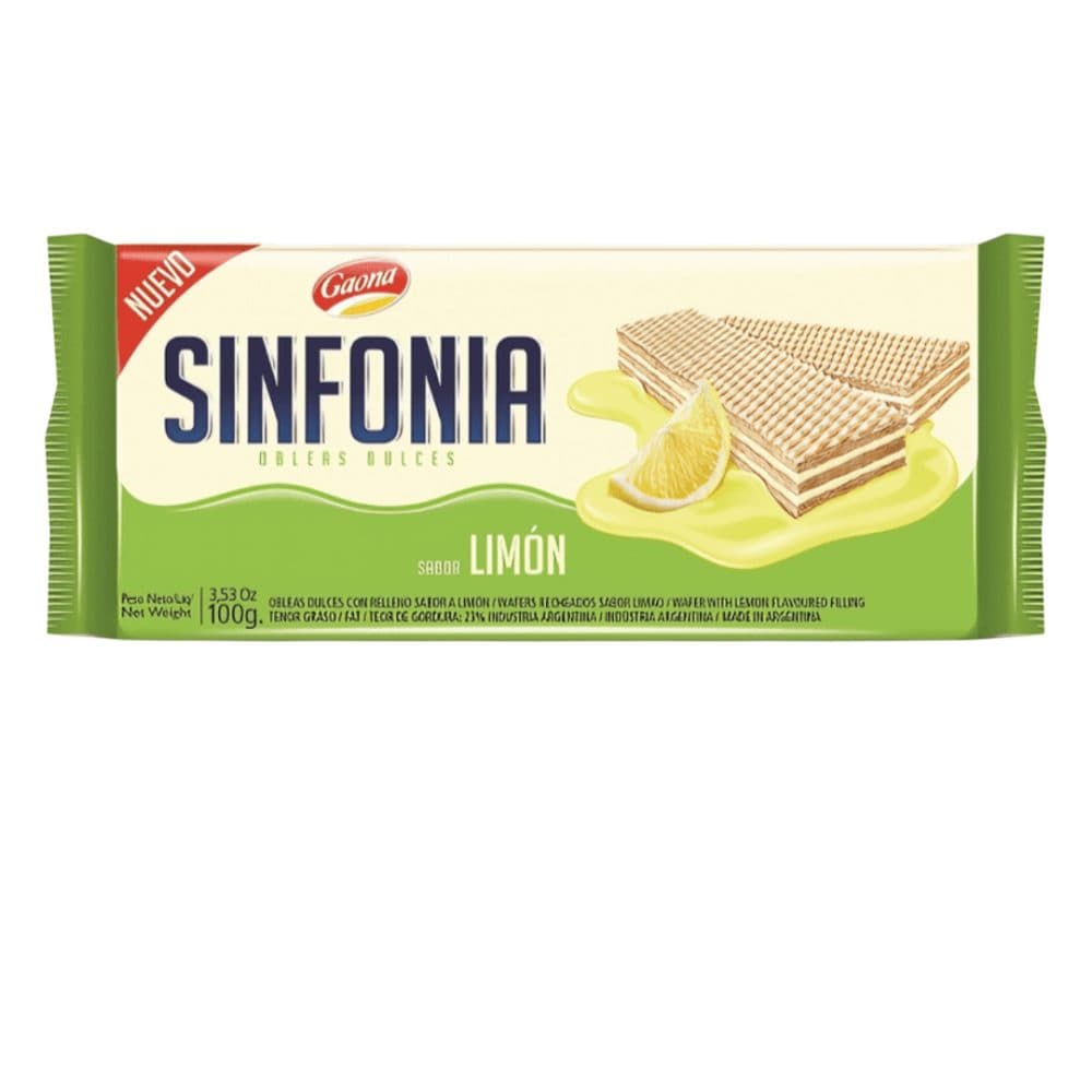 Biscoito Wafer Gaona Sinfonia Limao 100G