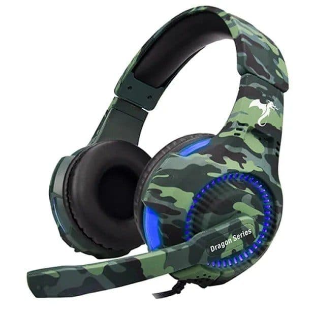 Fone Microfone Kolke Trooper Camuflado LED Gaming