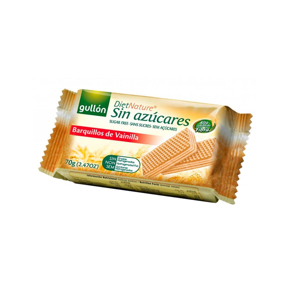 Biscoito Gullon Wafer Barquillos Vainilla Azucar 70G