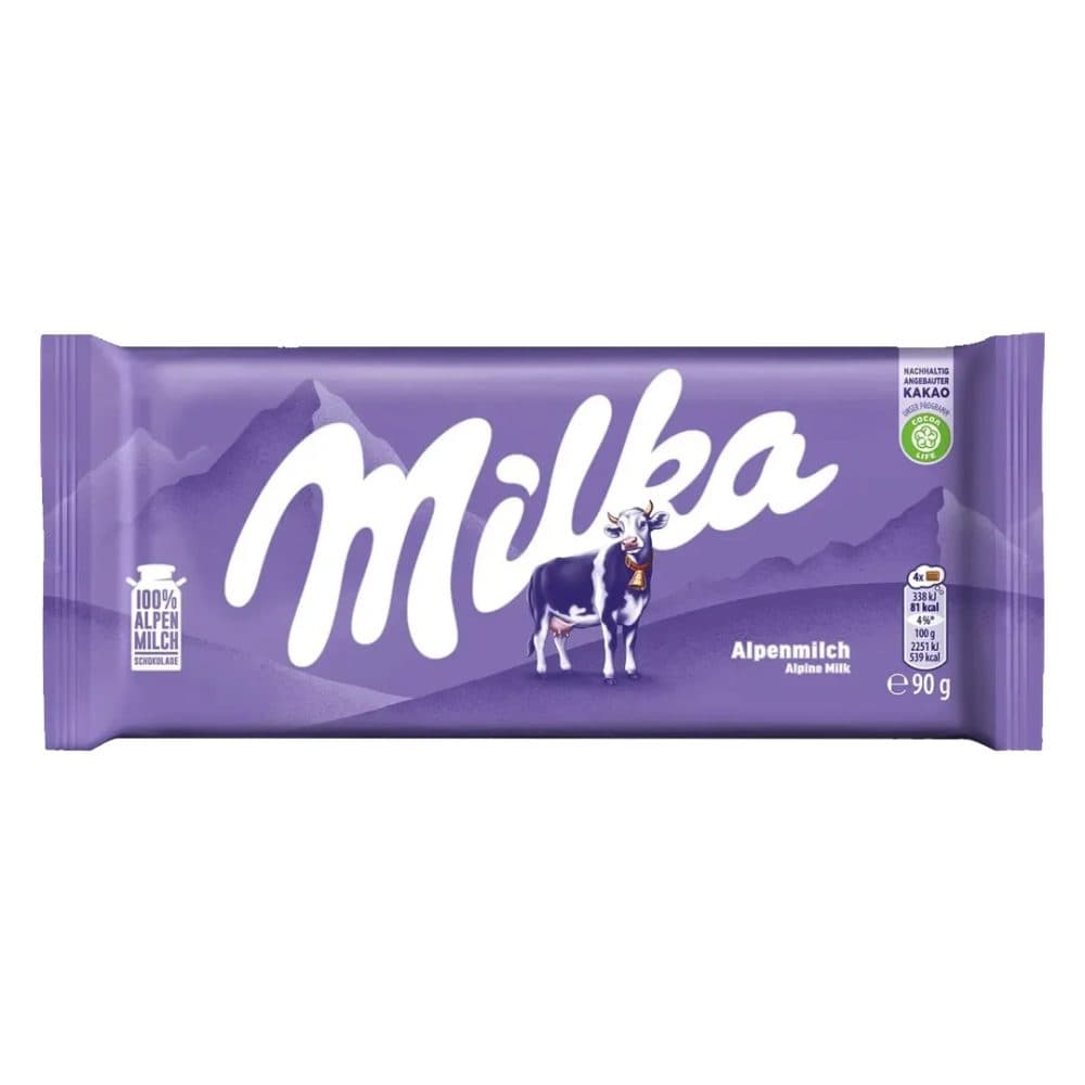 Chocolate Milka Alpine Milk Alpenmilch Barra