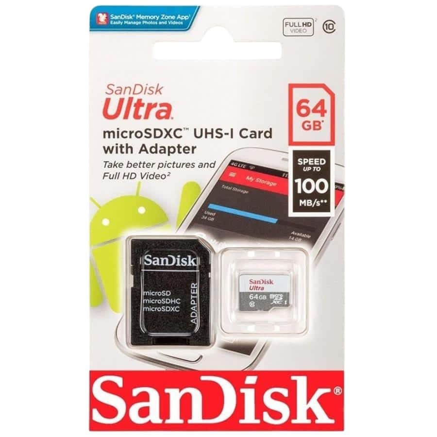 SanDisk Mem Sdxc Ultra C10 064G Adapt 64GB