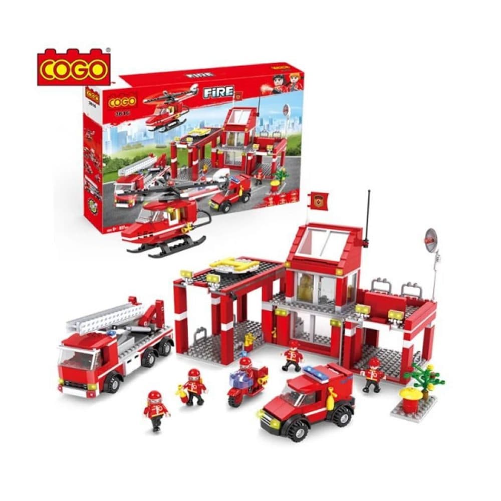 Bloques De Construccion Cogo Educativos Ensamblar Fire Services 827 Piezas