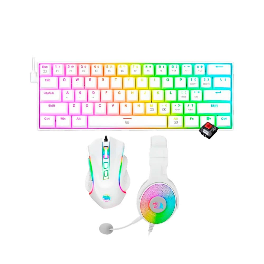 Teclado Mouse Fone Gamer Redragon Kit