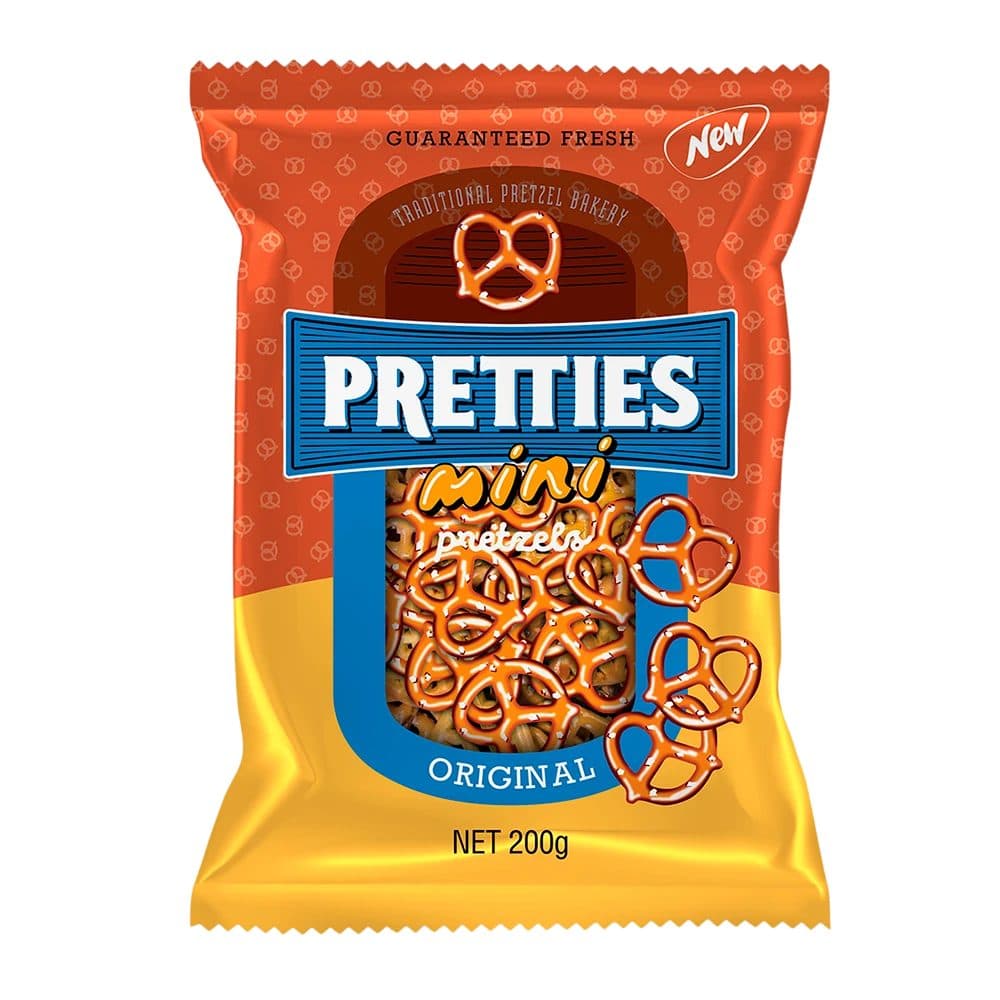 Biscoito Pretties Mini Pretzel With Salt Snack 200G