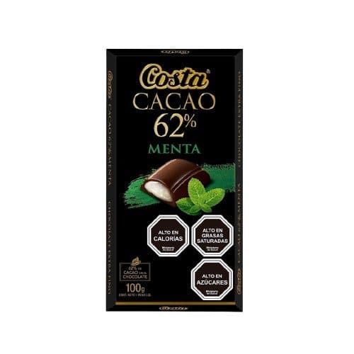 Chocolate Costa Cacao 62 Menta Barra 100G