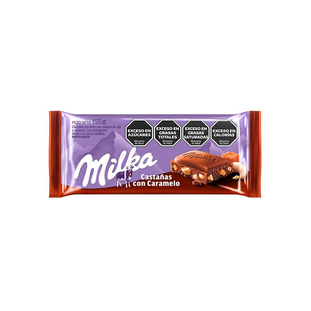 Chocolate Milka Castanha Caramelo Barra 155G