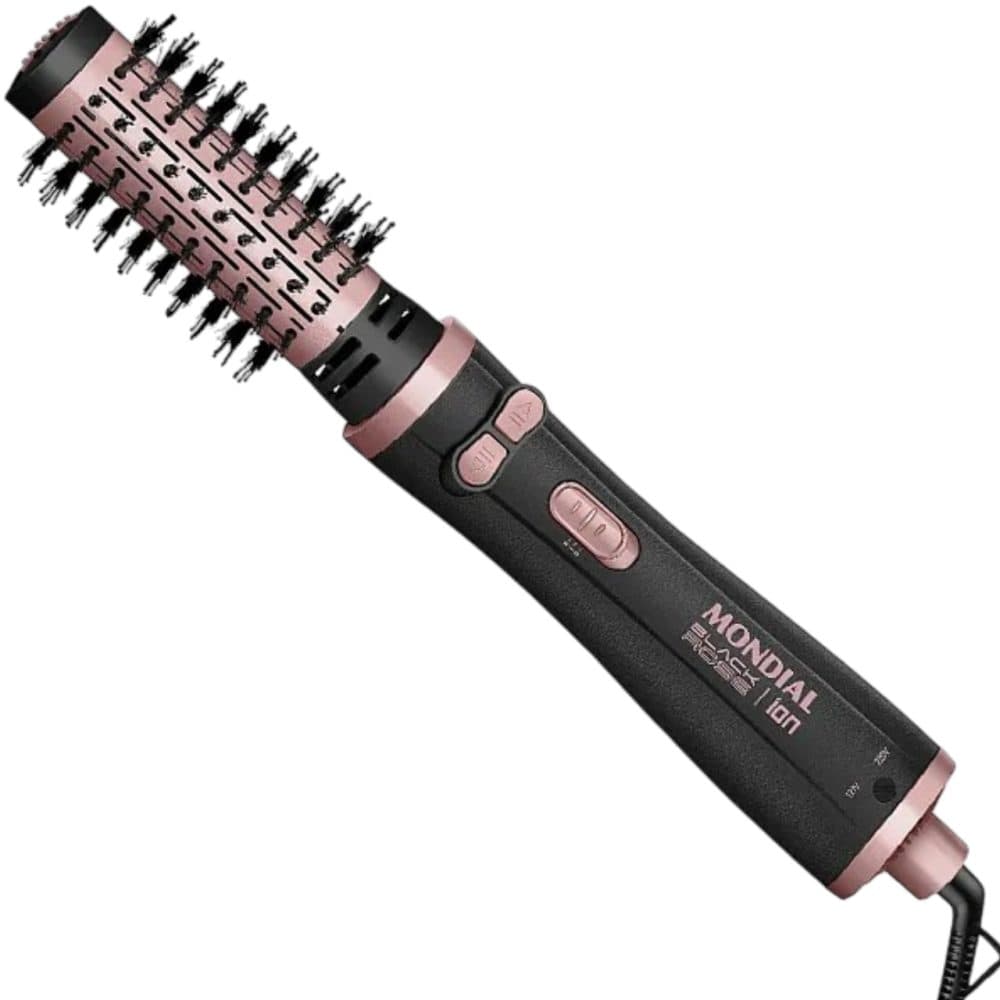 Mondial Escova Giratoria Erb 01 Black Rose Gold Bivolt