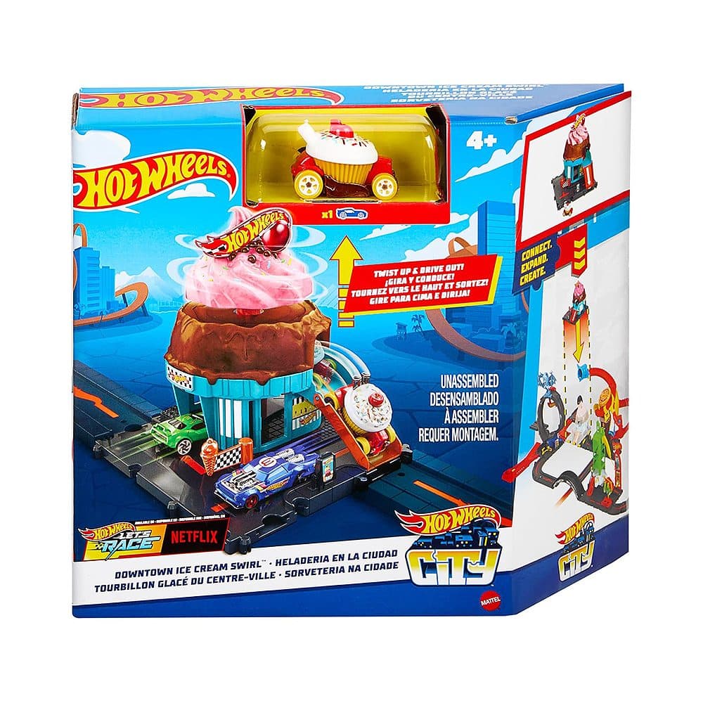 Pista De Jogo Mattel Hot Wheels City Downtown Ice Cream Swirl