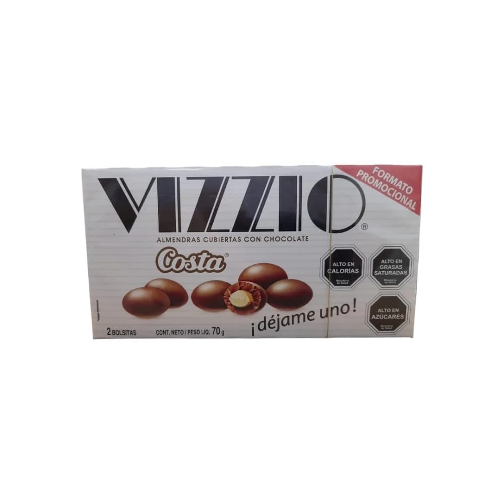 Almendras Costa Recheado De Chocolate Vizzio 70G