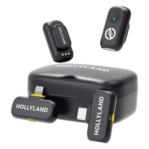Microfone Lapela Wir Hollyland Lark A1 2TX 2RX USB Lightning
