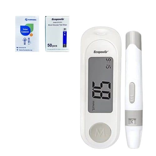 Medidor De Glucosa Ecopower Branco Dedo