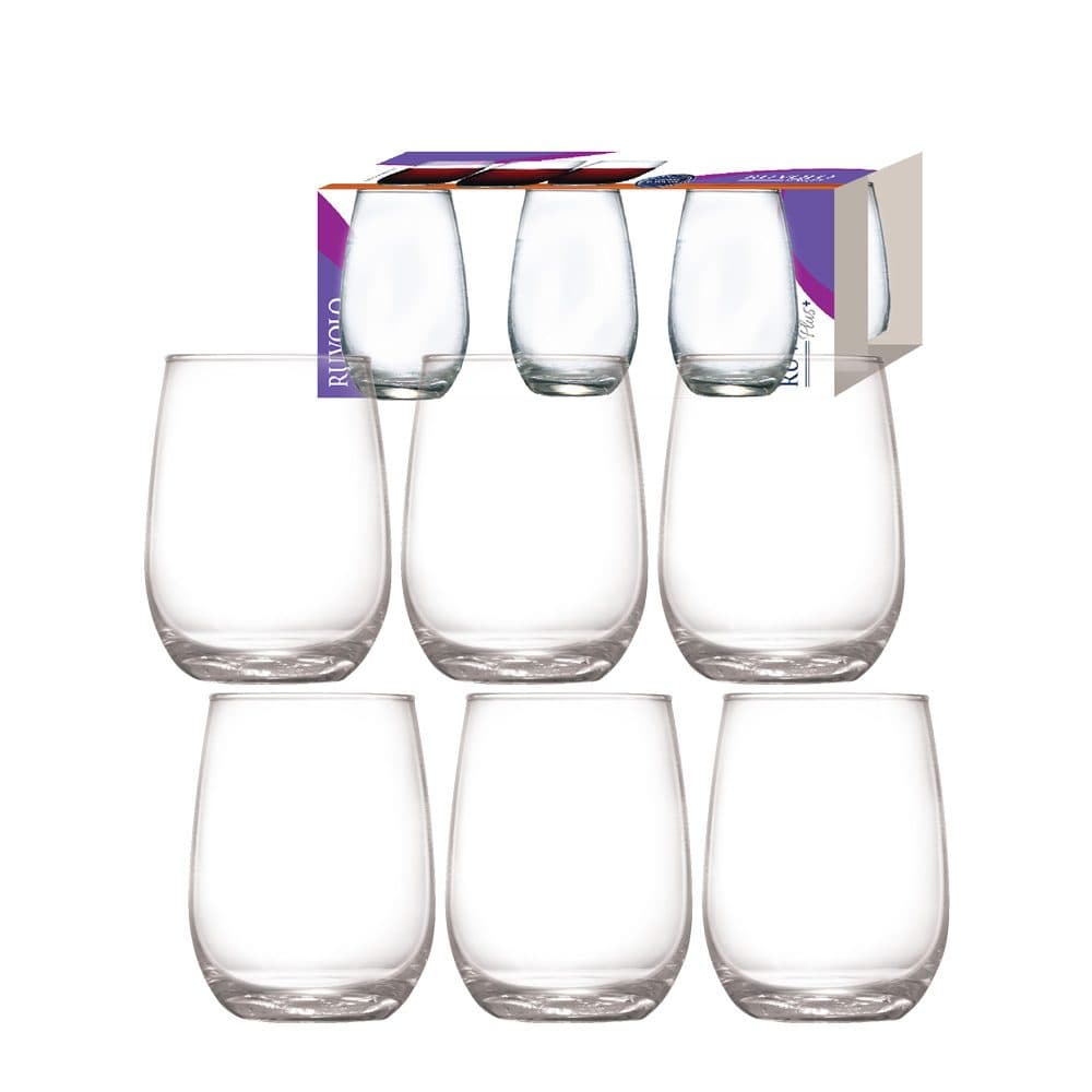 Vaso De Vidrio Ruvolo Emerald Para Vino 6 Piezas 500ML