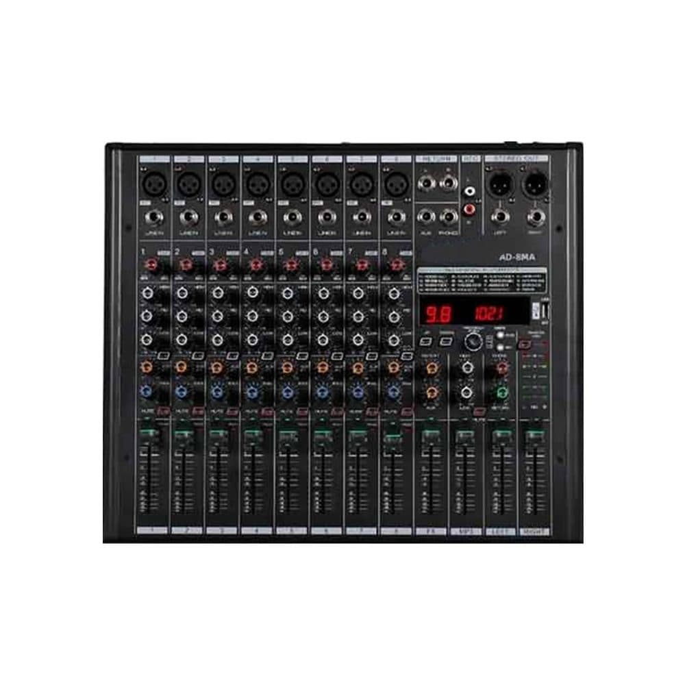 Mesa De Som Mekka Amplificada 8 Canal