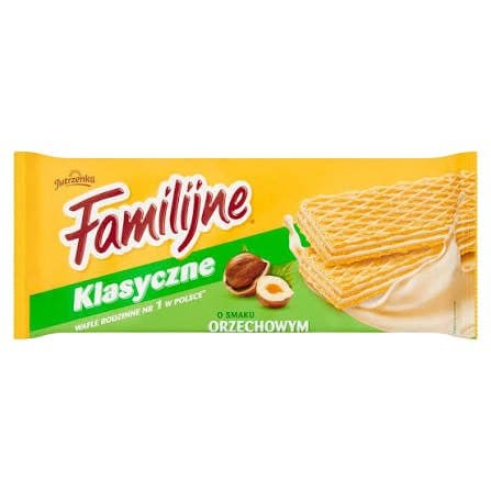Biscoito Wafer Jutrzenka Familijne Orzechowym
