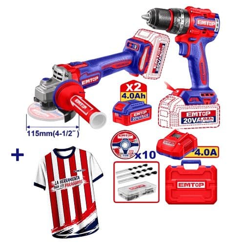 Kit Parafusadeira Lixadeira Bateria Emtop 1BAT Car Camiset