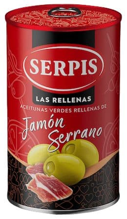 Azeitonas Serpis Jamon Serrano Lata 300G