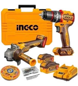 Kit Parafusadeira Impact Bateria Ingco 5PCS