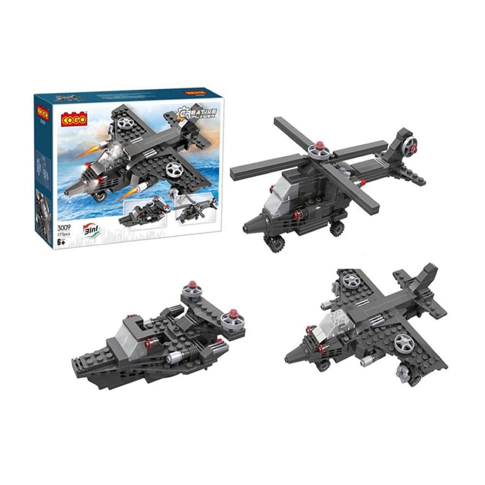 Bloques De Construccion Cogo Educativos Ensamblar Avion Militar 177 Piezas