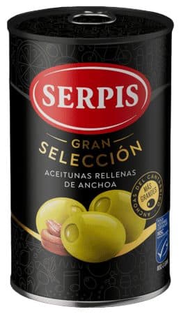 Azeitonas Serpis Gran Selecion Recheada Pasta De Anchova Lat 300G