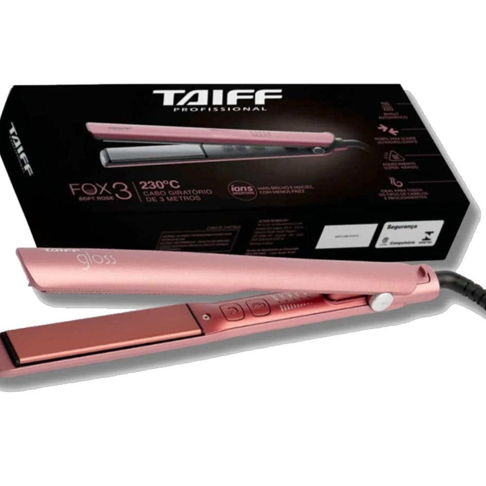 Prancha Taiff Gloss Ceramic Chst 03 Rose 230C Bivolt