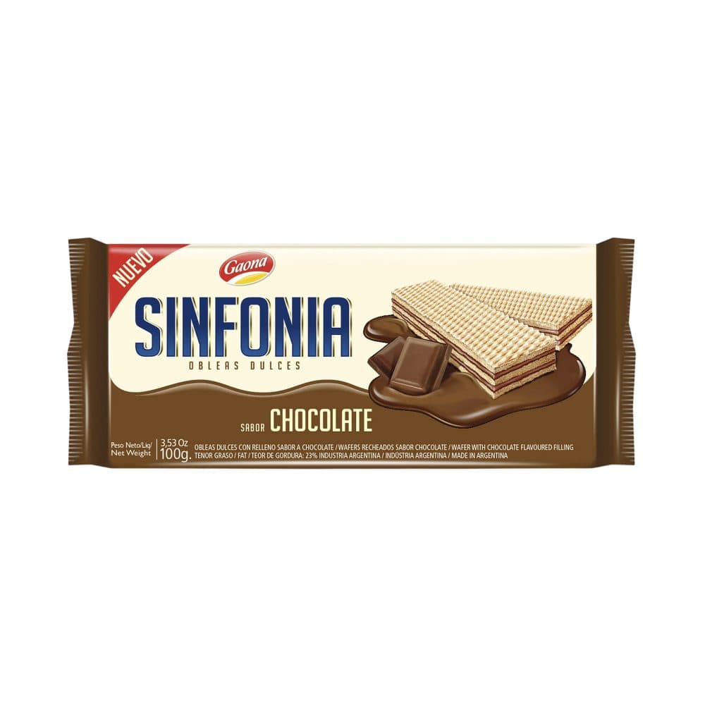 Biscoito Wafer Gaona Sinfonia Chocolate 100G