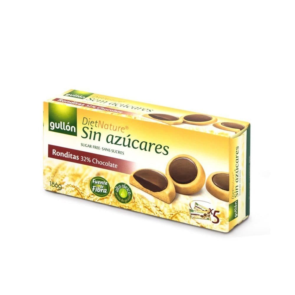 Biscoito Gullon Ronditas 32 Choc Azucares 186G