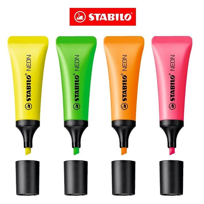 Resaltador Stabilo Neon Highlighter 4 Unidades