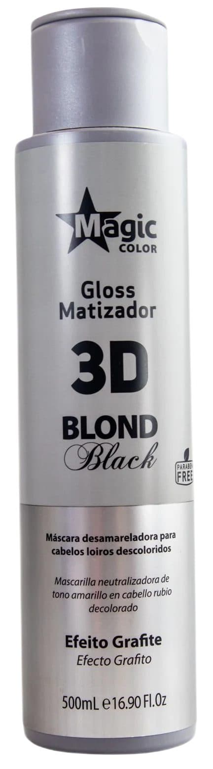 Mascara Magic Gloss Matizador 3D Blond Black Efeito Grafite 500ML