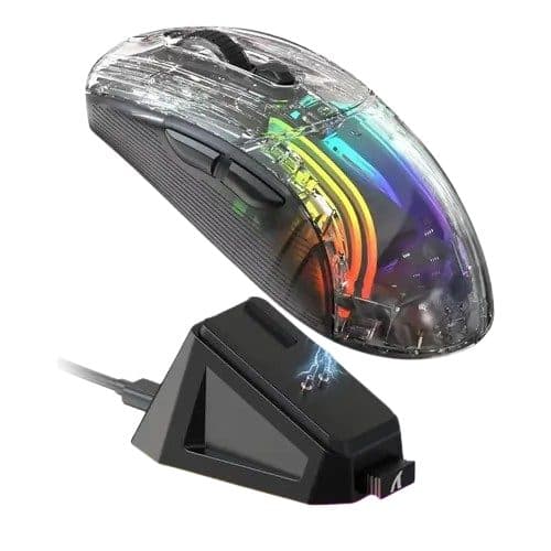 Mouse Wir Gamer Attack Shark X2 Pro RGB BT Transparente