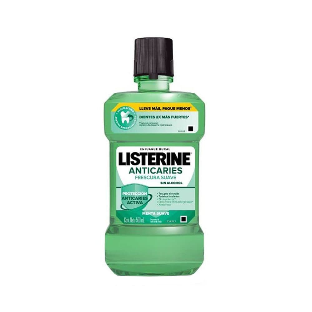 Enjuague Bucal Listerine Anti Caries Zero Alcohol Menta 500ML