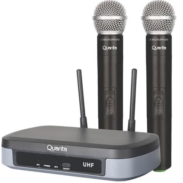 Quanta Microfono Doble Uhf 60M Inalambrico 500 Bivolt